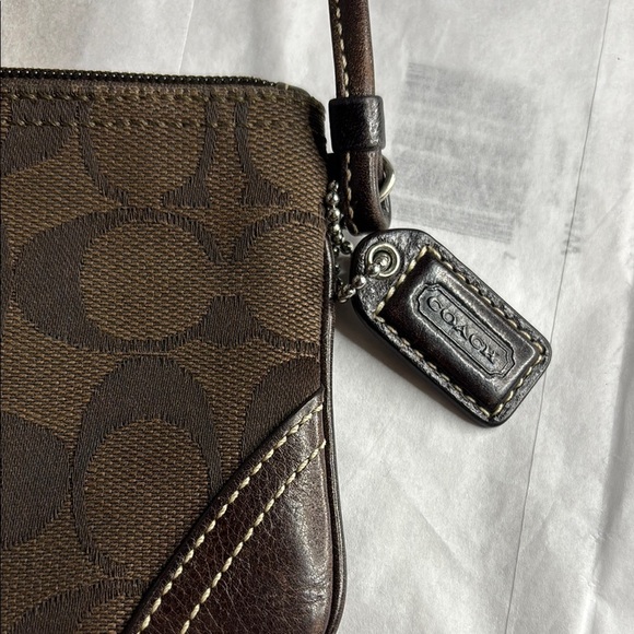 Coach Brown Signature Wristlet - Picture 2 of 4